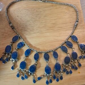 Sterling Silver Lapis Native American Necklace